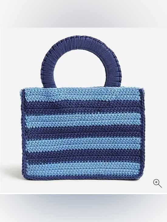 J. Crew Handbags - J.Crew Hand Crocheted Rectangular Bag in Stripe Striped Crochet Top-Handle Bag